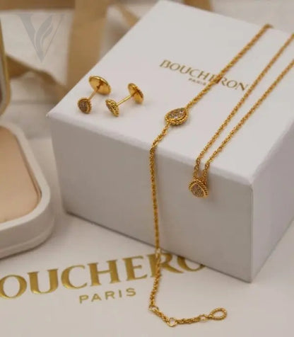 Boucheron Valentino VLogo Signature Embellished Hoop Earrings - Pearl, Gold – View 3