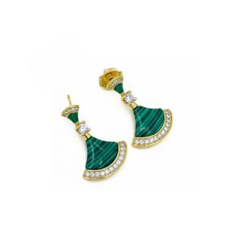 Sophisticated Green Fan Earrings