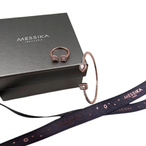 Sophisticated Pave Bangle Ring Pink Gold Diamonds - view 4