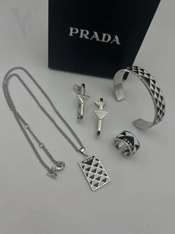 Prada Set Enamel - Silver, Black, White – View 4