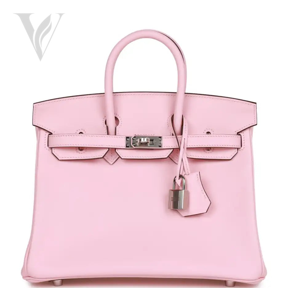 Hermès Birkin 25 Rose Sakura Swift Bag - Palladium Hardware
