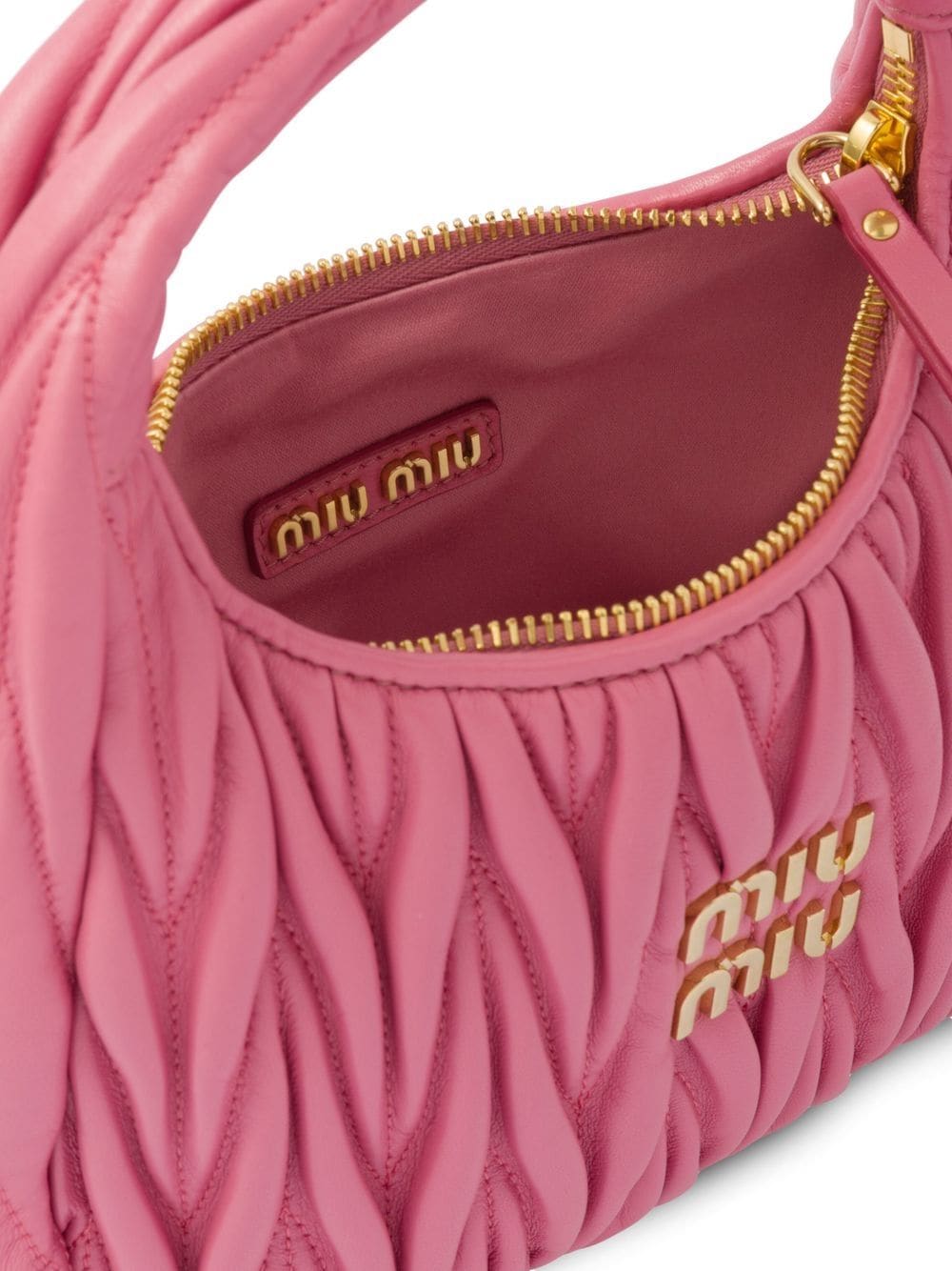 Elegant Miu Miu Wander Shoulder Matelassé N Pa Leather Bag - view 4