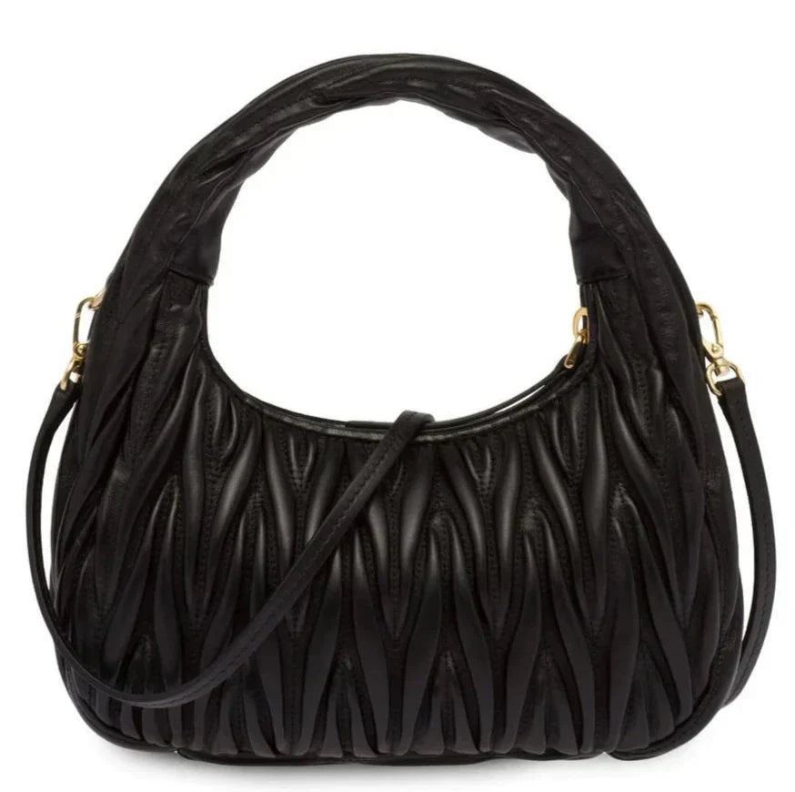 Refined Miu Miu Wander Shoulder Matelassé N Pa Leather Bag - view 4