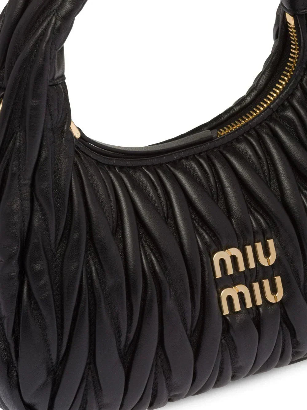Refined Miu Miu Wander Shoulder Matelassé N Pa Leather Bag - view 3