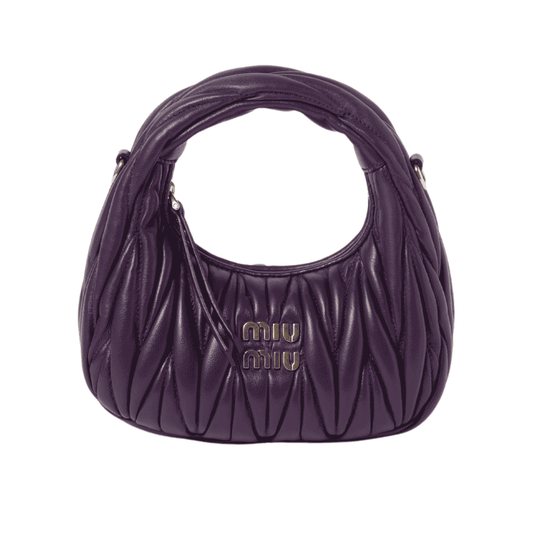 Elevated Miu Miu Wander Matelassé N Pa Leather Hobo Mini Bag