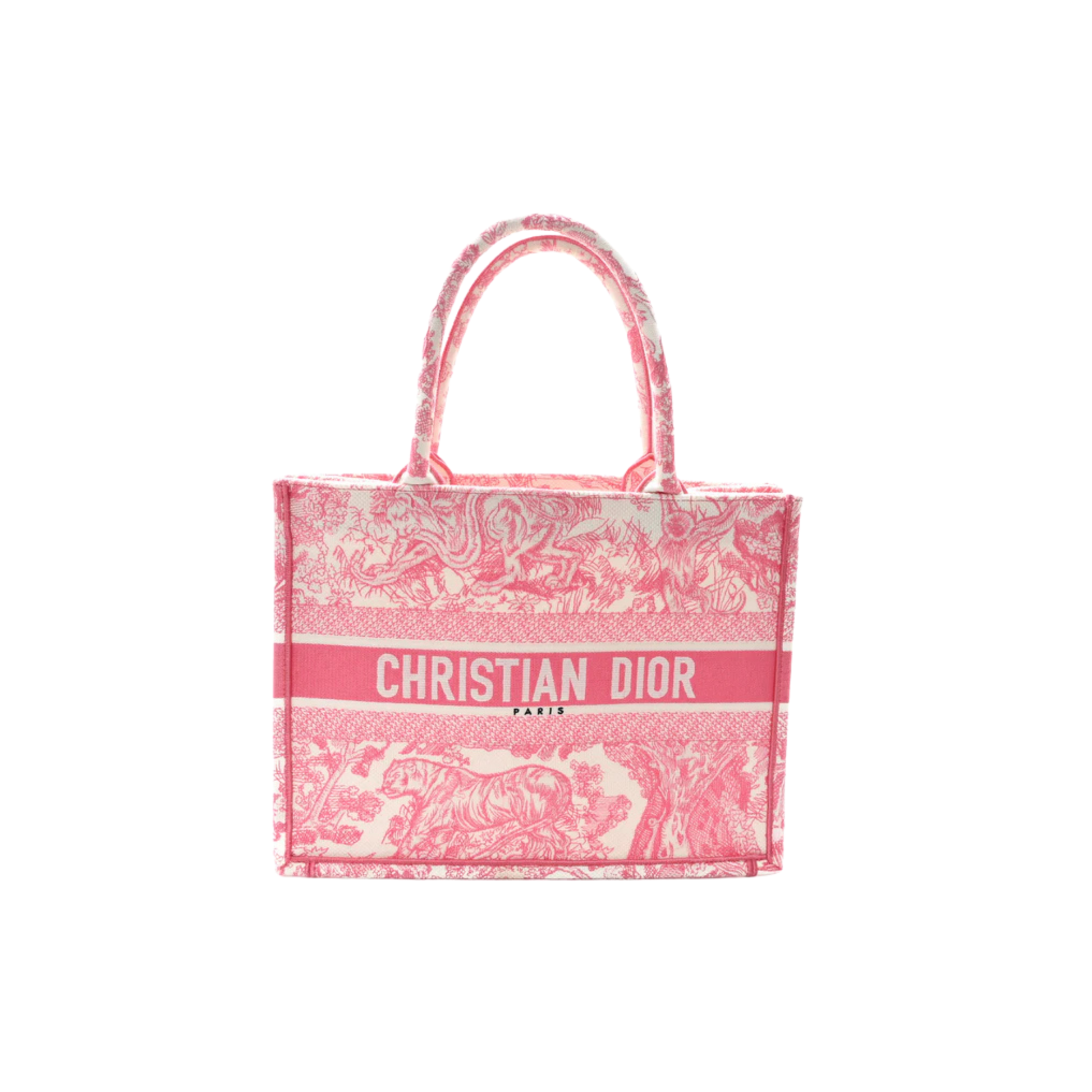 Dressy Canvas Embroidered Tote Pink