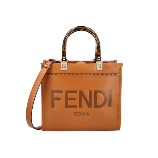 Polished Sunshine Small Tote Brown Calf Leather