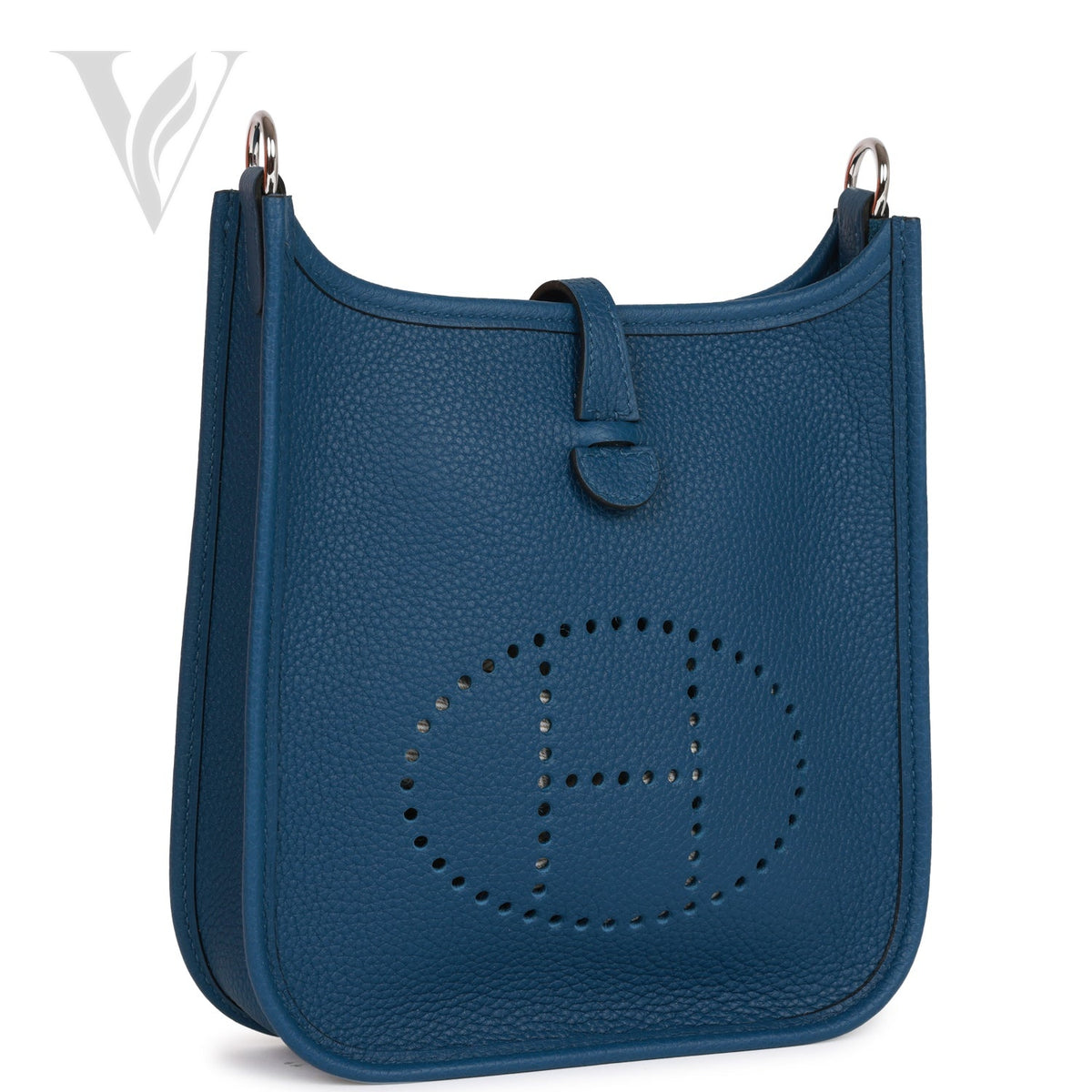 Hermès Evelyne Tpm Bag Deep Maurice Bag - Palladium Hardware, Blue – View 2