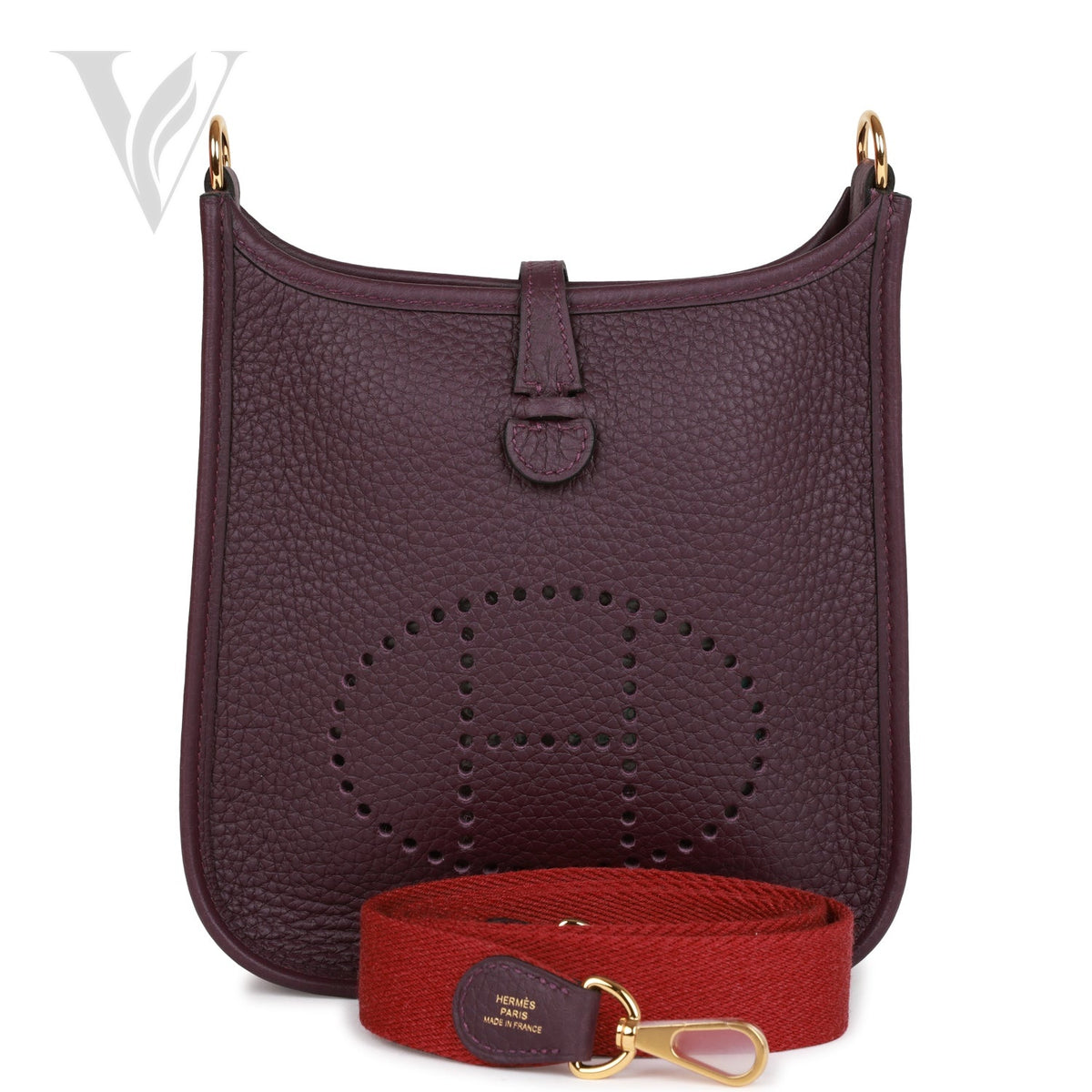 Hermès Evelyne Tpm Cassis Bag - Gold Hardware, Clemence