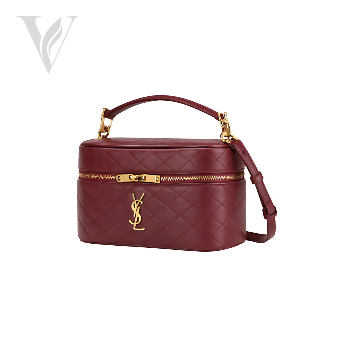 Saint Laurent Loulou Mini Chain Bag - Lambskin Leather, Chevron Quilted Topstitching – View 2
