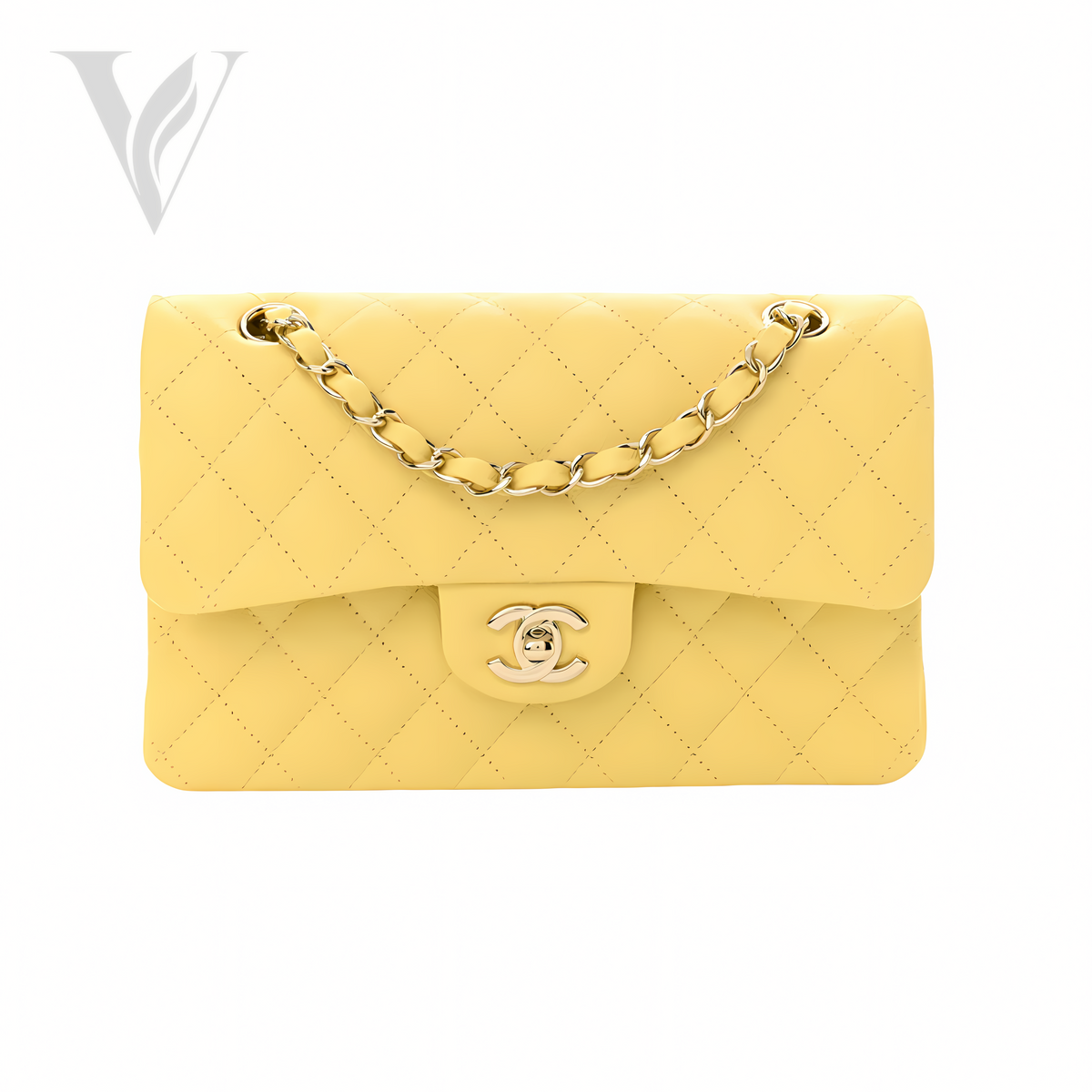 Chanel Classic Double Flap 20S Yellow Bag