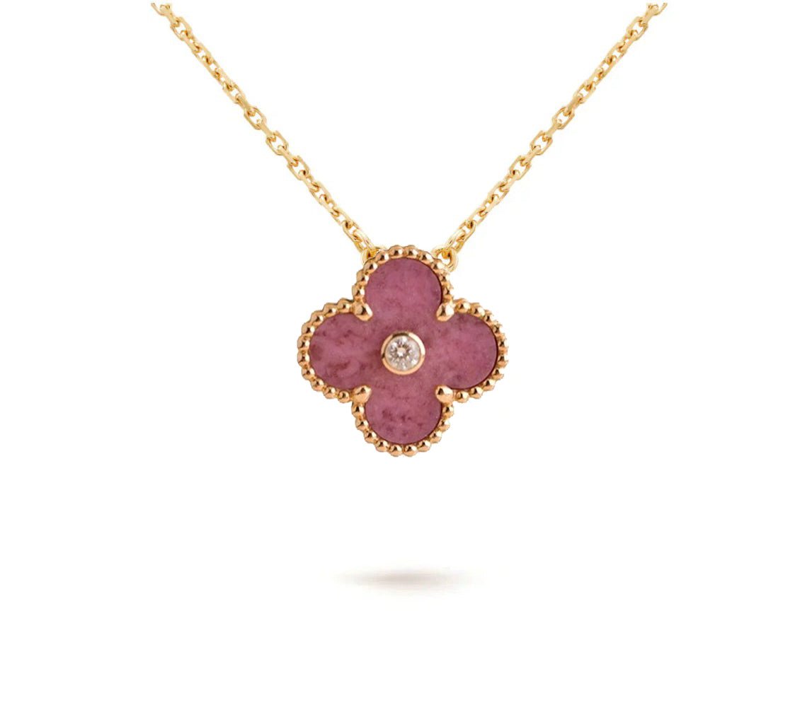 Christmas Limited Edition Clover Necklace – 2021-Rose Quartz