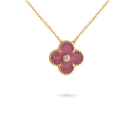 Christmas Limited Edition Clover Necklace – 2021-Rose Quartz