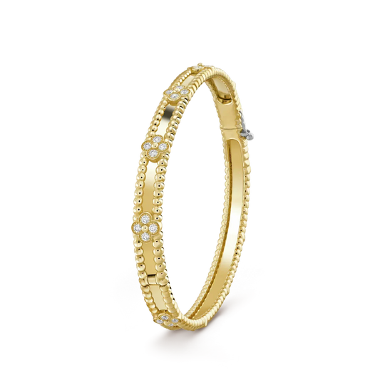 Clover Gold Bracelet 4mm Diamond-Style – Gold | Size 16