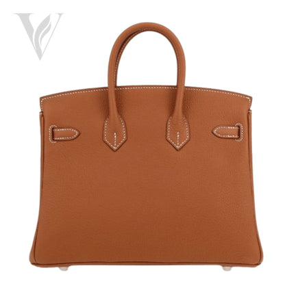 Hermès Birkin 25 Bag - Gold Togo Leather, Palladium Silver Hardware – View 3