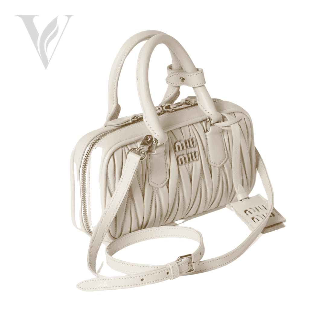Miu Miu Arcadie Matelassé Nappa Leather Mini Bag - White – View 3