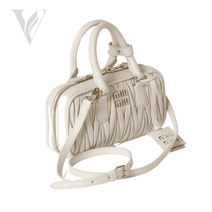 Miu Miu Arcadie Matelassé Nappa Leather Mini Bag - White – View 3