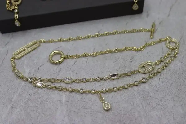 Sophisticated Chaine D Ancre Farandole Multi Strand Set Si Er Crystals - view 9