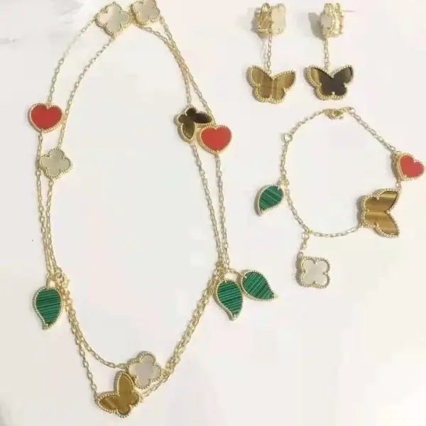 Polished Butterfly Heart Set Gold - view 7