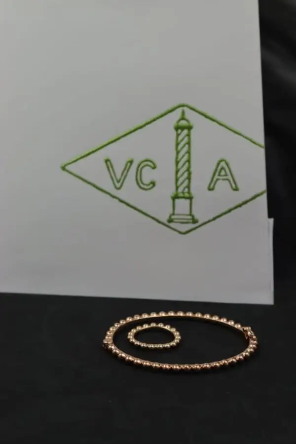Detailed Beaded Edge Beads Si Er Bracelet and Ring Set - view 6