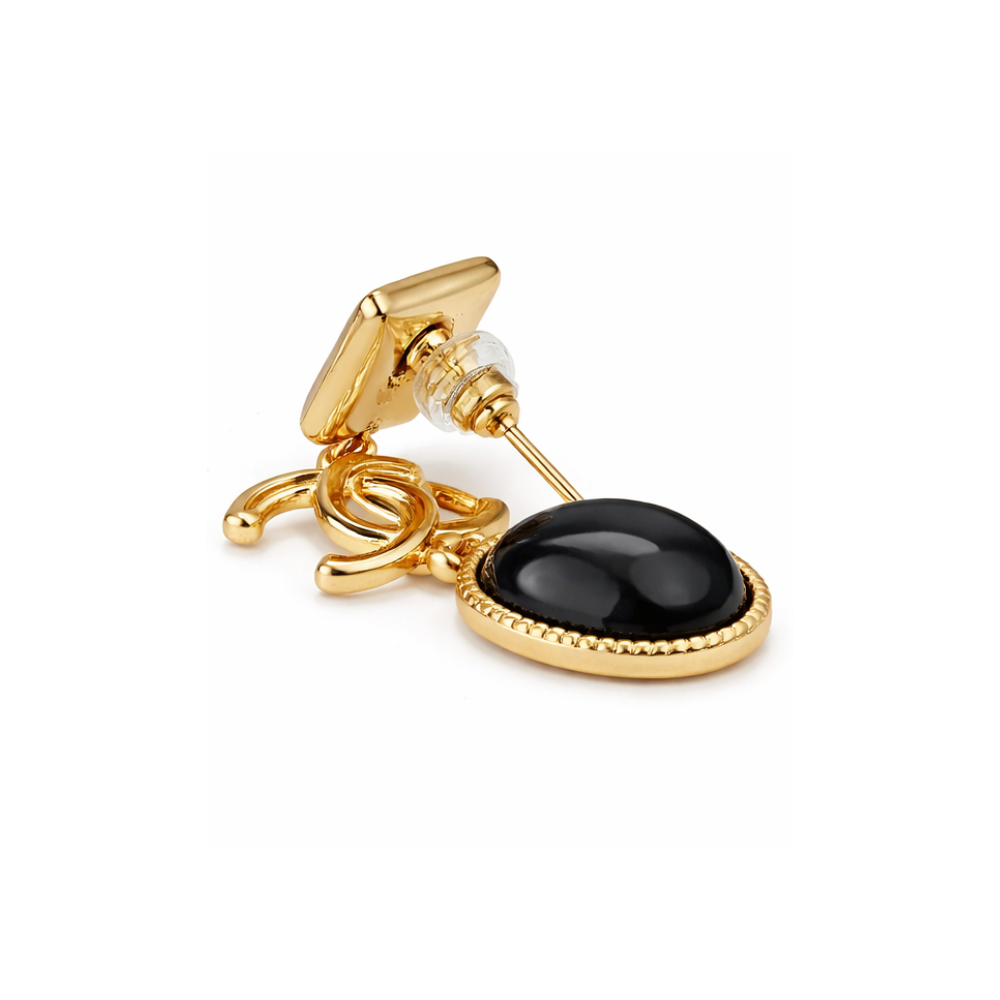 Everyday-Luxe Square Pearl & Black Cabochon Cc Drop Earrings - view 3