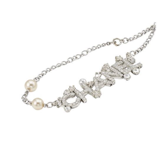 Polished Pearl Strand with Integrated Crystal Encrusted Logo - view 2