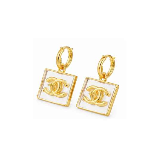 Refined Crystal Bow Dangling Cc Earnings Set - view 2