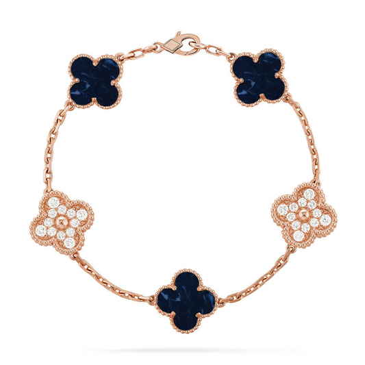 Clover Pietersite Bracelet 5-Motif Diamond-Style – Pietersite | Size 19