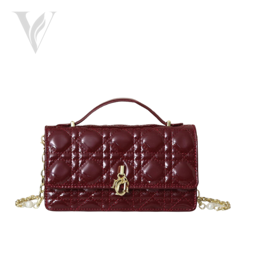 Dior Ruby Quilted Mini Bag - Burgundy