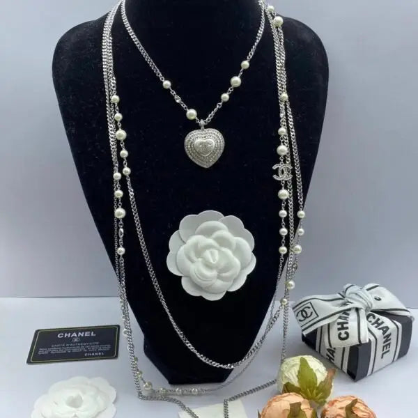 Detailed Long Cc Multi Strand Lariat Necklace - view 6