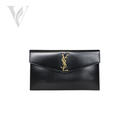 YSL Uptown Pouch - Black, Calfskin Leather