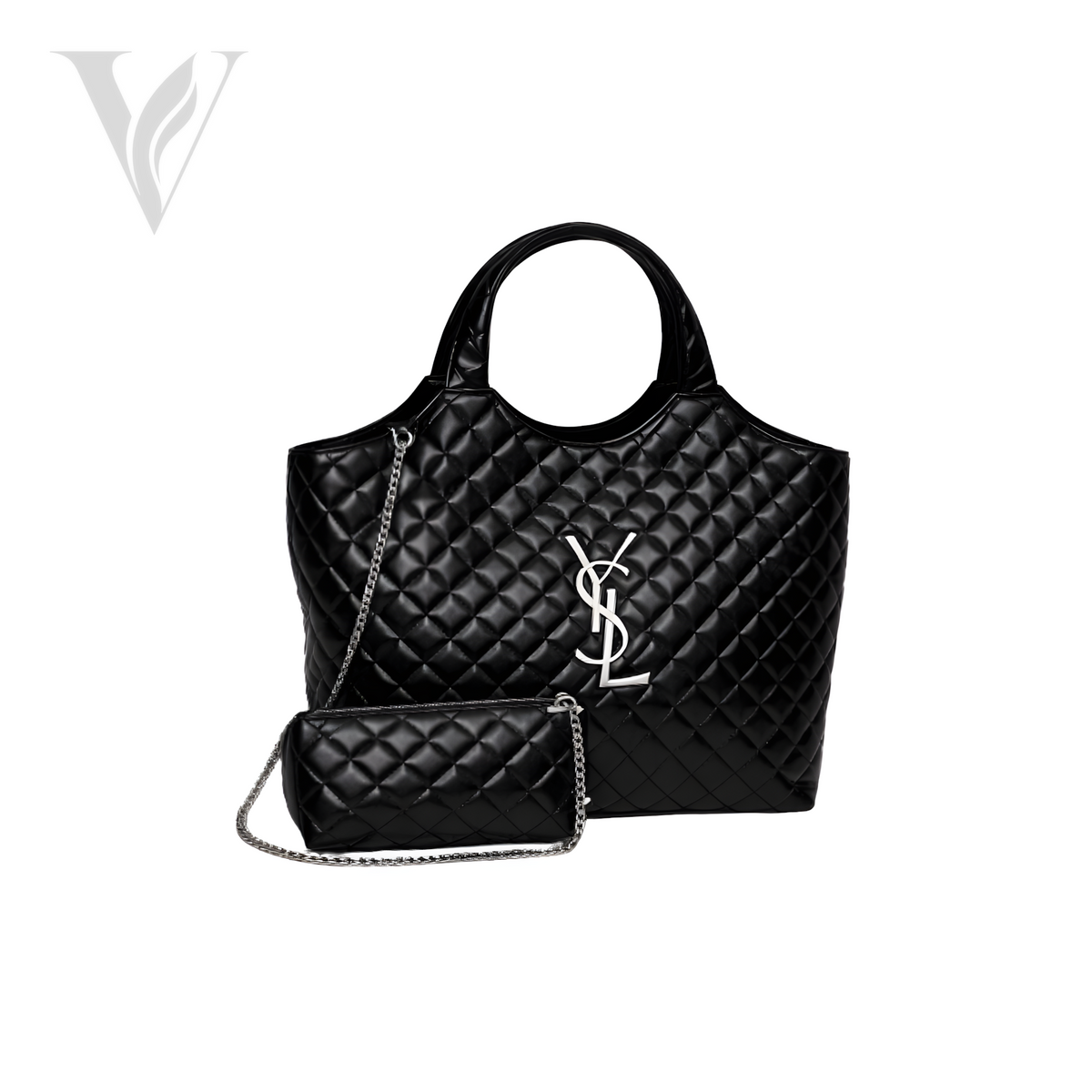 YSL Icare Maxi Quilted Bag - Black, Lambskin