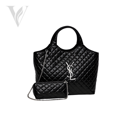 YSL Icare Maxi Quilted Bag - Black, Lambskin