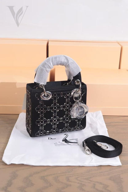 Dior Mini Lady Dior Bag - Black – View 4