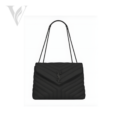 Saint Laurent Loulou Logo Chain Bag - Black, Grey