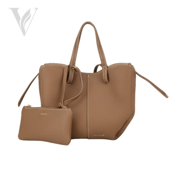 Polène Cyme Mini Textured Bag - Camel, Leather