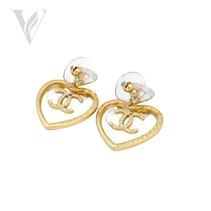 Chanel Everyday-Luxe Strass Cc Heart Hoop Earrings - Crystal – View 3