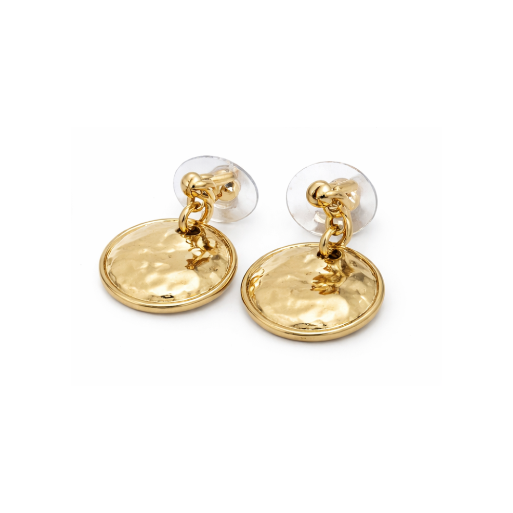 Elegant Crystal Star Cc Medallion Drop Earrings - view 3