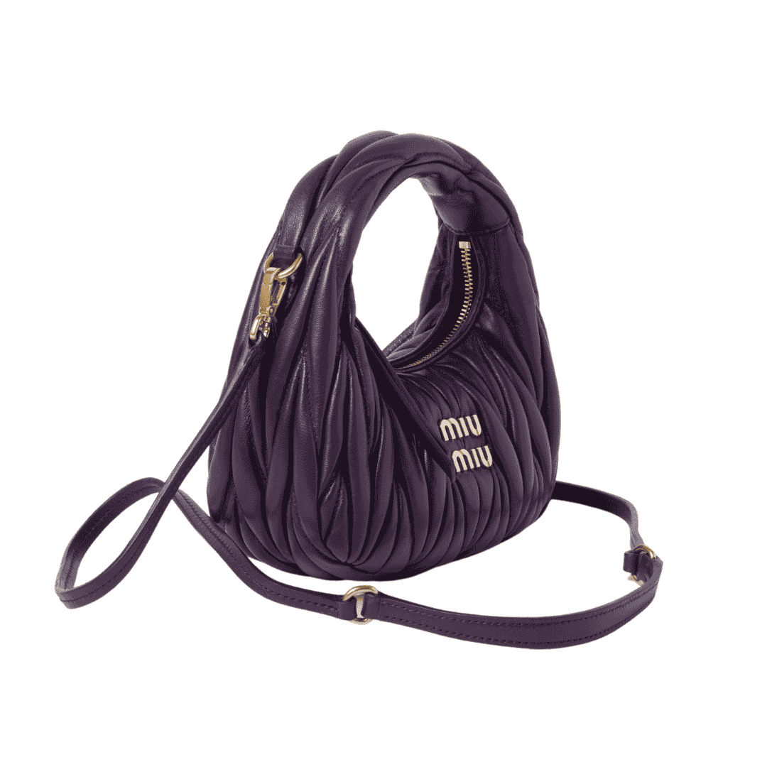 Elevated Miu Miu Wander Matelassé N Pa Leather Hobo Mini Bag - view 3