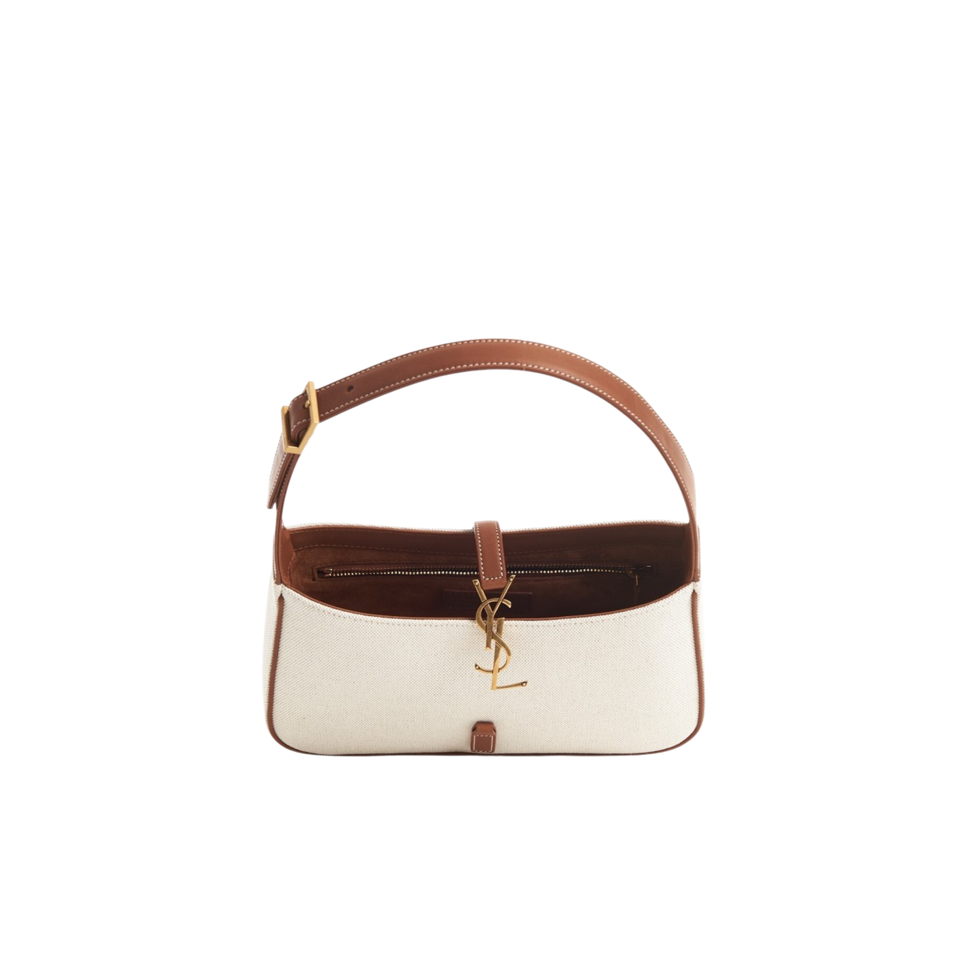 Detailed Le 5 À 7 Canvas Leather Hobo Bag - view 3