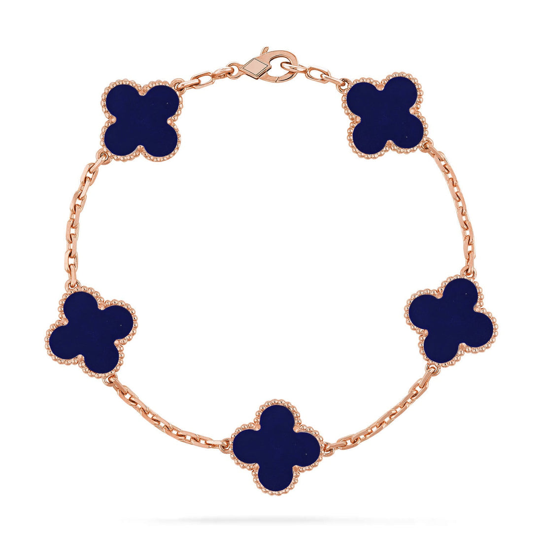 Clover Lapis Lazuli Bracelet 5-Motif – Lapis Lazuli | Size 19