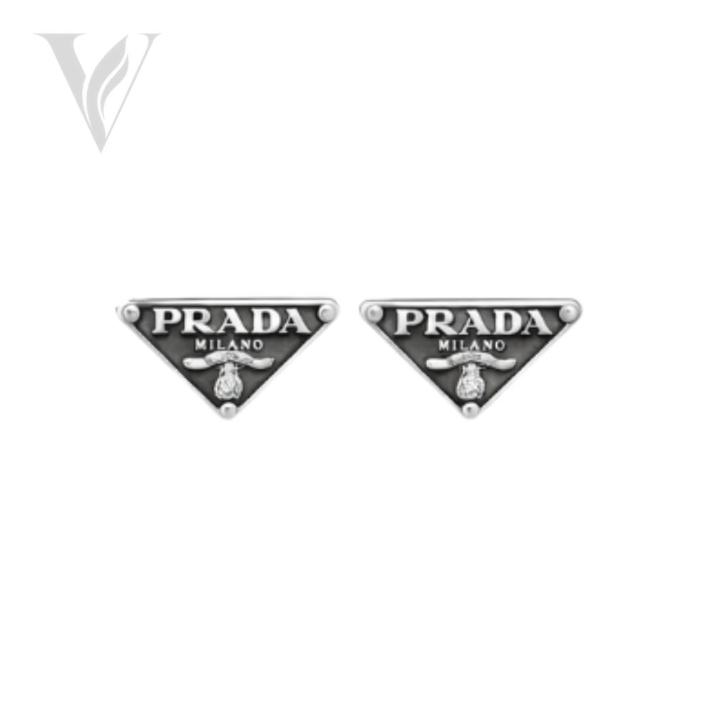 Prada Triangle Logo Jewelry Set - Silver – View 2