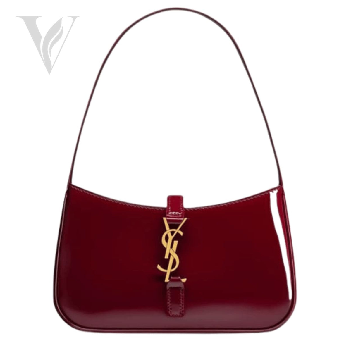 Saint Laurent Le 5 a 7 Mini Patent Leather Shoulder Bag - Dark Red Or Burgundy