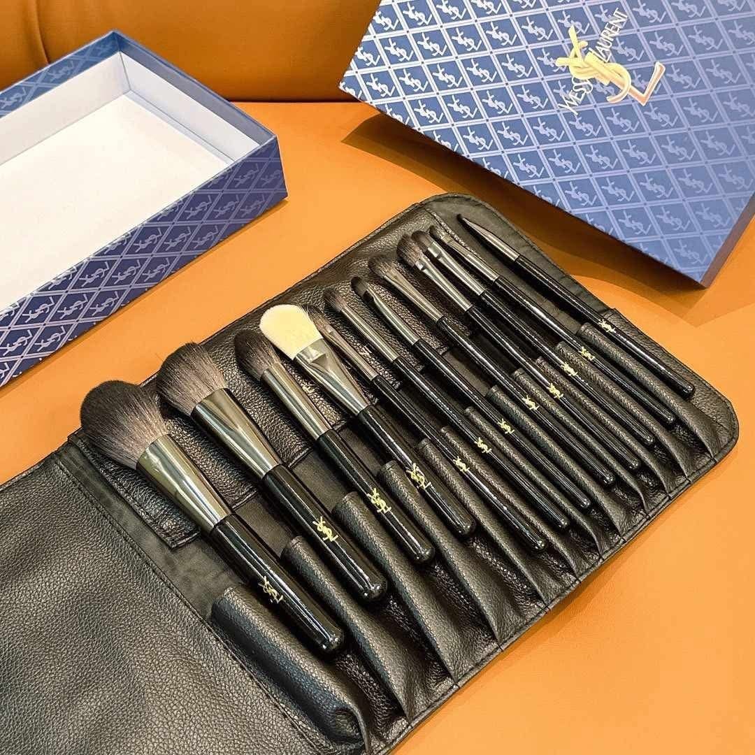 YSL Black Makeup Brush Set with Storage Case