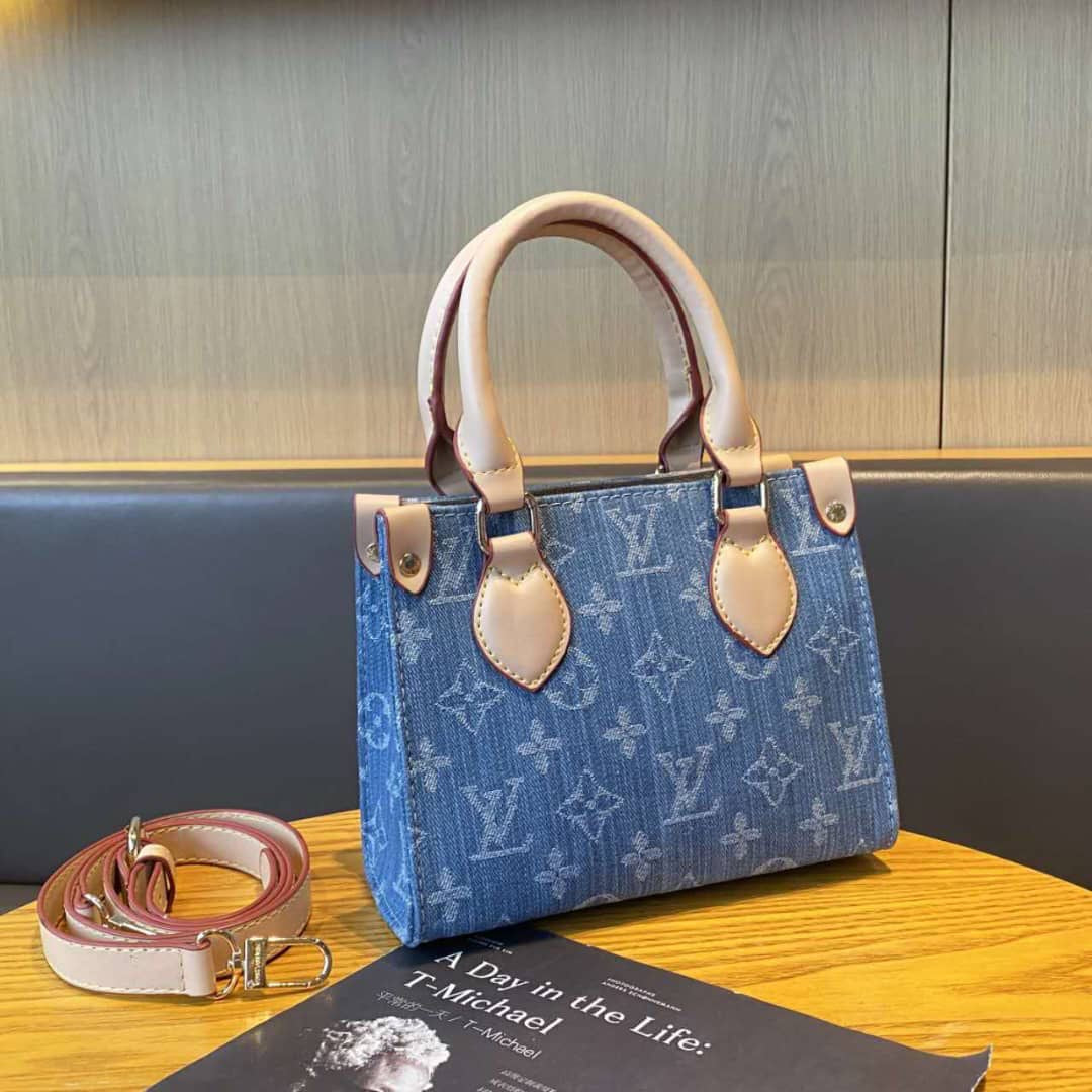 Refined Onthego Pm Monogram Denim Blue Bag - view 4
