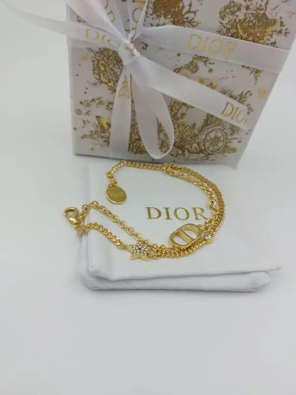 Minimal-Luxe Star Multi Layer Necklace Earrings Set Gold Finish Metal - view 8