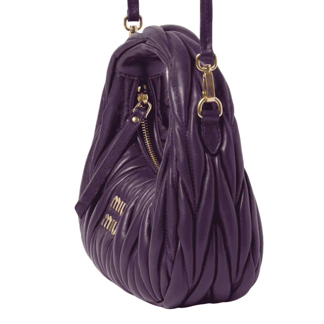 Elevated Miu Miu Wander Matelassé N Pa Leather Hobo Mini Bag - view 4