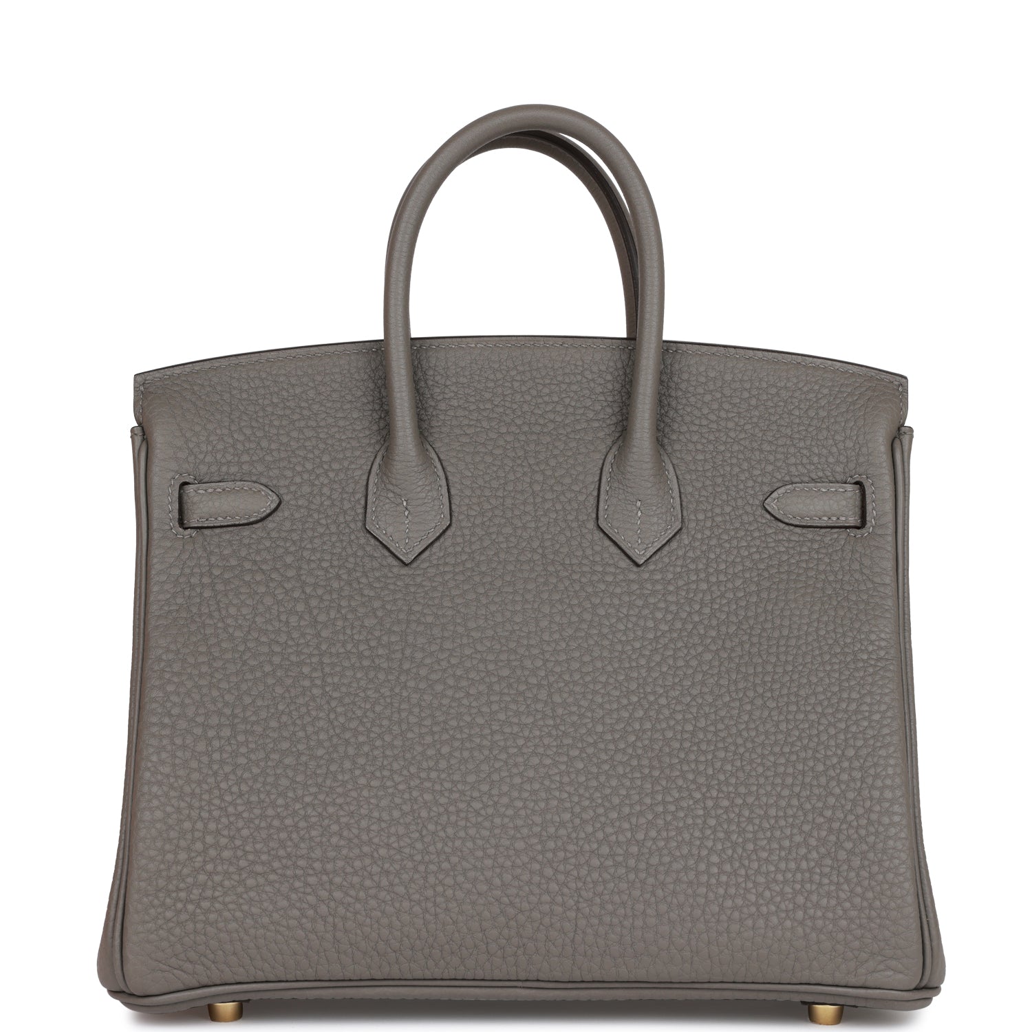 Detailed Structured Carryall 25 Gris Meyer Togo Bag - view 3