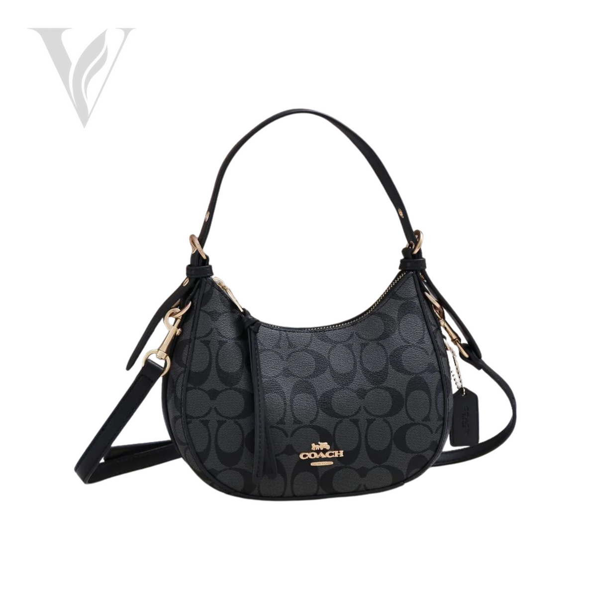 Coach Kleo Hobo Signature Canvas Cocoa Almond