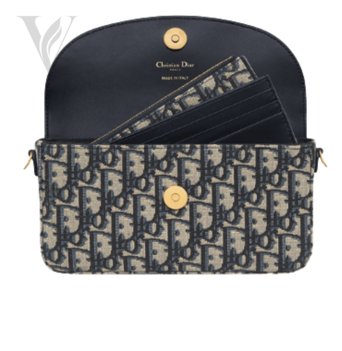 Dior 30 Montaigne East West Chain Bag - Blue Dior Oblique Jacquard Canvas – View 3